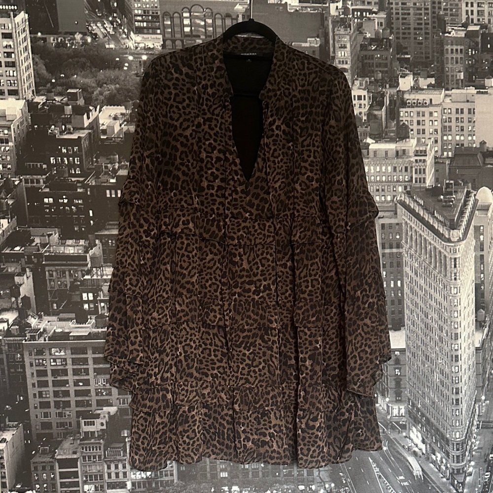 Leopard Print Women's Boho Mini Dress